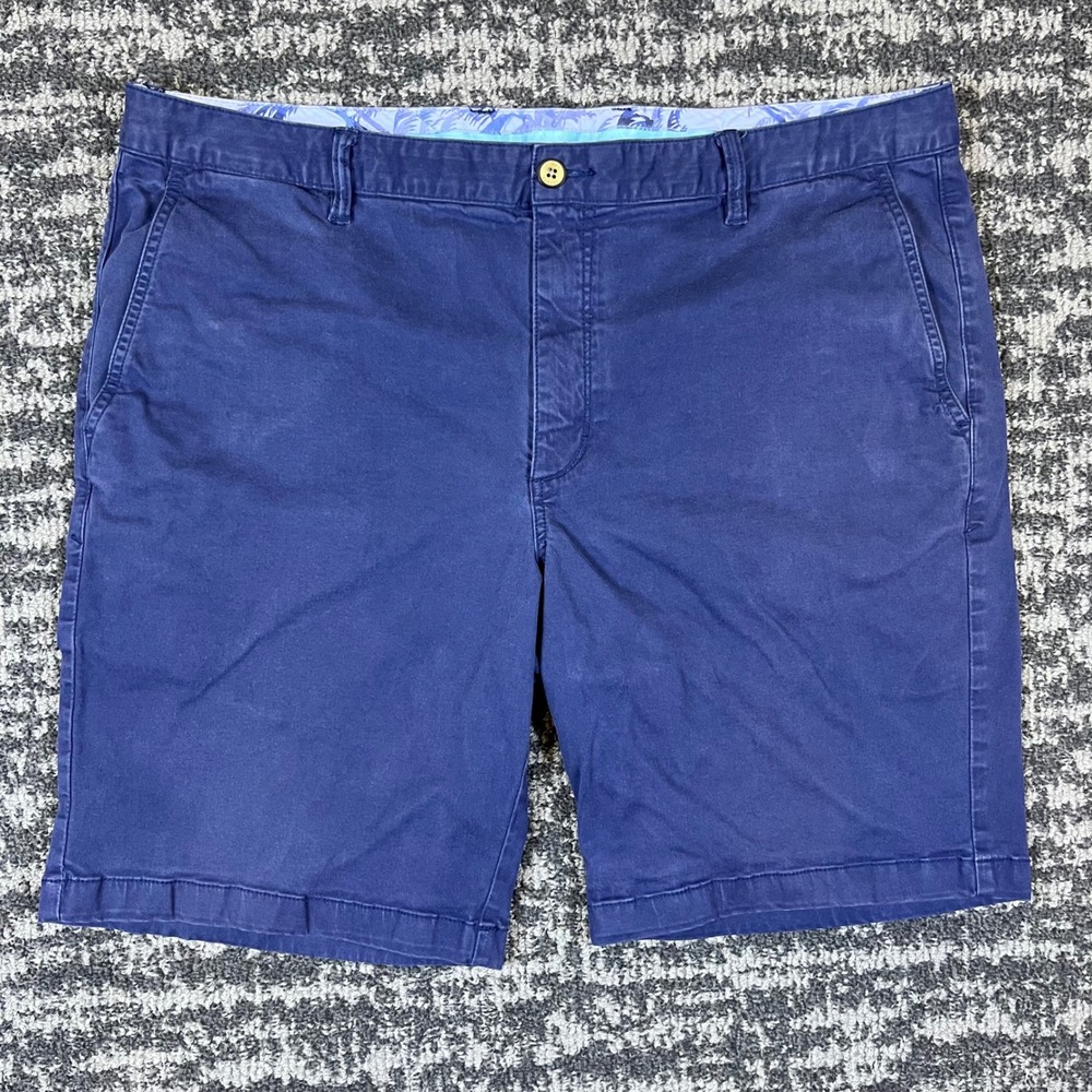 Tommy Bahama Shorts Mens 40 T815546 Navy Blue Cotton Tencel Stretch Chino